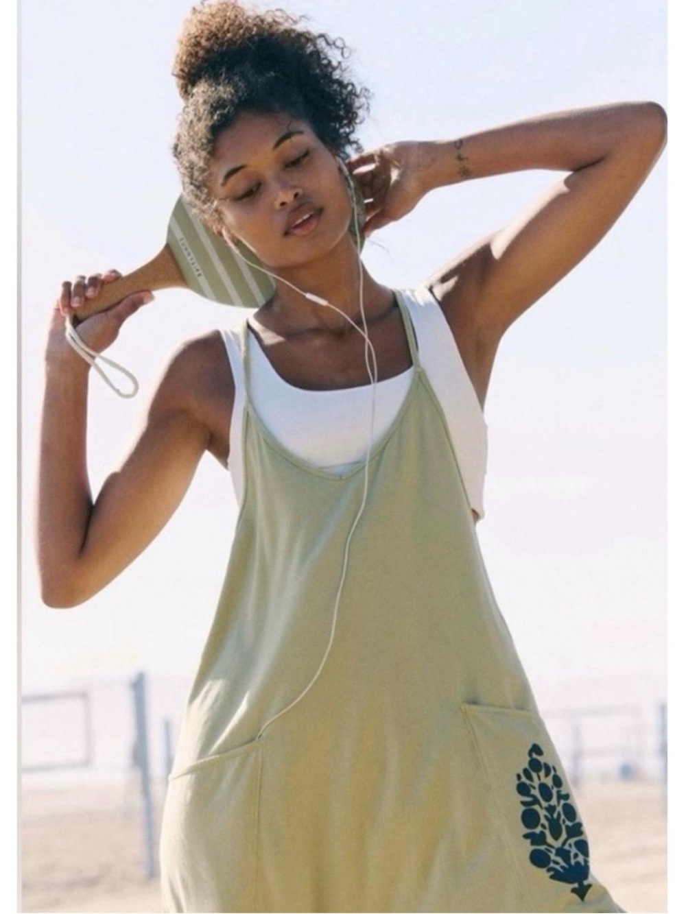 NWOT Free People Movement Hot Shot Logo Jumpsuit in Moss - Picture 2 of 6